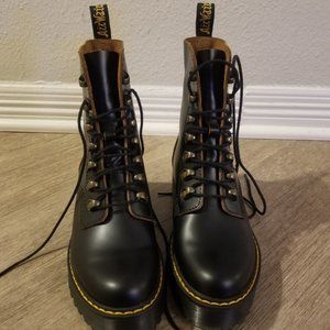 Dr. Martens  Leona Women's Black Smooth Leather Boots